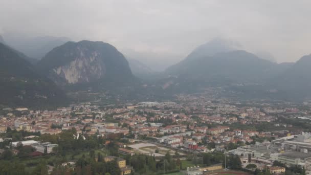 Riva Del Garda City Nin Hava Görüntüsü Trentino Ili Kuzey — Stok video