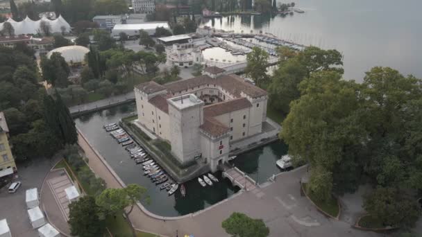 Luftaufnahme Des Stadtmuseums Riva Del Garda Stadt See Norditalien Provinz — Stockvideo