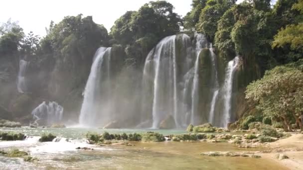 One Largest Waterfalls World Ban Gioc Detian Falls Cao Bang — Stok video