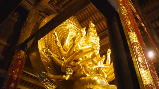 Beautiful Ornate Buddha Statue Temple Complex Bai Dinh Pagoda Ninh — Stok video