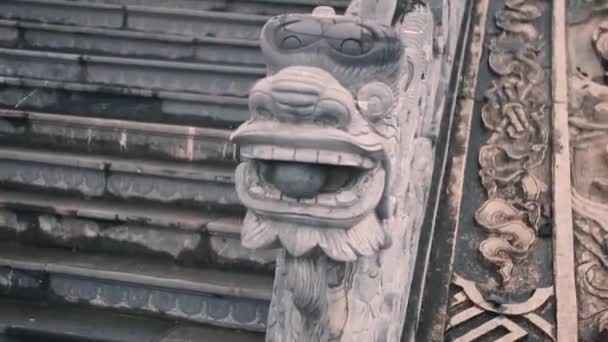 Detailed Sculpture Art Bai Dinh Temple Spiritual Cultural Complex Ninh — Stockvideo