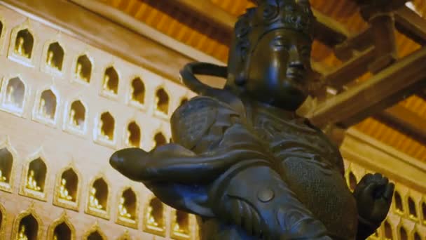 Exploring Bai Dinh Temple Statues Phap Chu Hall Chua Bai — Stock Video