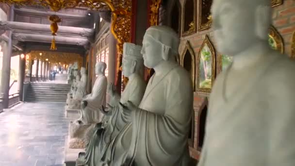 Walk Line Largest Bronze Buddha Statue Asia Biggest Temple Complex — Stockvideo