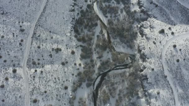 Overhead Drone Shot Snowy River — 비디오