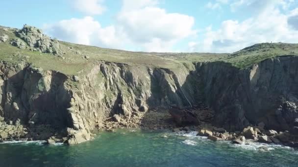 Beautiful Island View Land End United Kingdom Featuring Rms Mulheim — Stockvideo