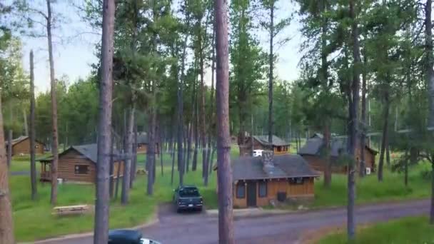 Cabins Custer Park South Dakota Drone Footage — 图库视频影像