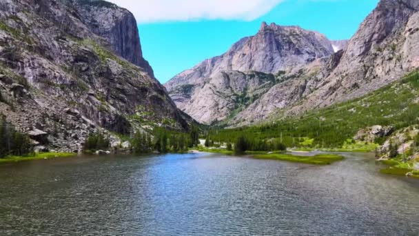 Montana Glacier Water Lake Drone Footage — Stok video