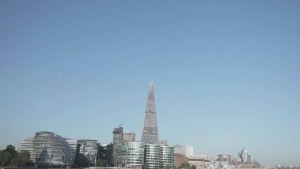 Осколки Здание Мэрии Лондоне Снятые Тауэрского Моста — стоковое видео