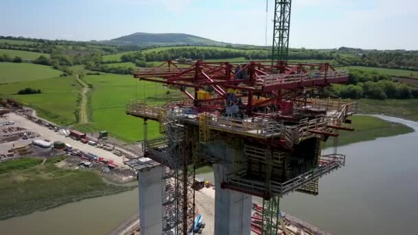 Ireland New Ross N25 Pass Bridge Construction Rose Fitzgerald Kennedy — Stock video