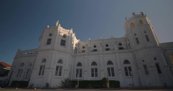 Low Angle View Historic Sacred Heart Catholic Church Galveston Island — Stok video