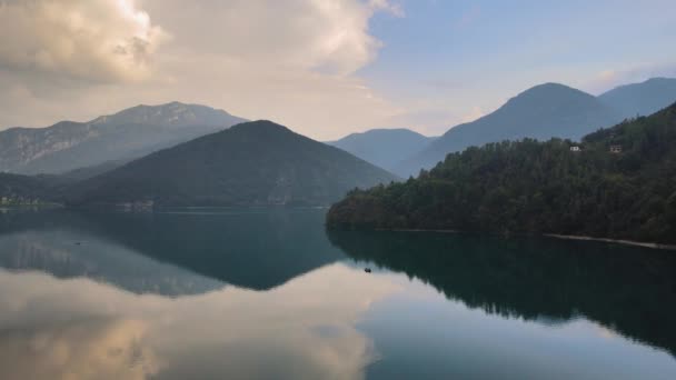 Seductively Beautiful Lake Ledro Lush Extraordinary Valley Ledro North Italy — Stok video