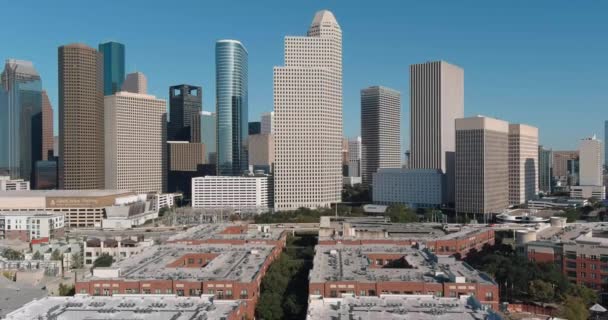 Drone View Downtown Houston Skyline Video Filmed In4K Best Image — Vídeos de Stock