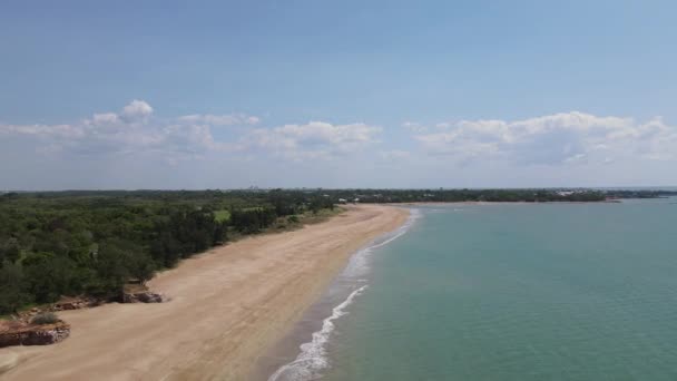 Moving Drone Shot Casuarina Beach Darwin Distance Northern Territory — Stockvideo