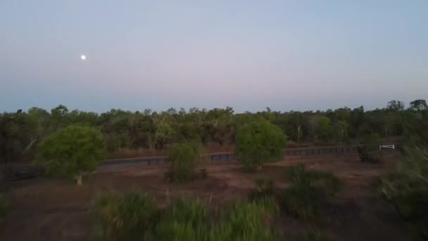 Low Drone Shot Moving Moon Lee Point Darwin Northern Territory — Video