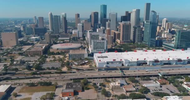 Aerial View Downtown Houston Surrounding Landscape Video Filmed Best Image — Stockvideo