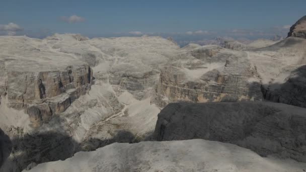 Colossal Mountain Range Dolomites His Unique Contours Colors North Italy — Videoclip de stoc