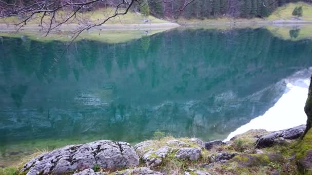 Lake Seealpsee Mountain Region Appenzell Innerrhoden Switzerland — Stockvideo