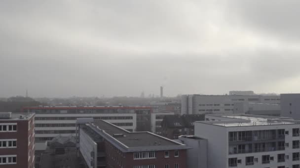 Pan Polluted Industrial Campus Pharmacampus Muenster Germany — Stockvideo