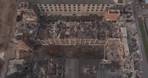 Aerial View Dilapidated Packard Automotive Plant Detroit Michigan Video Filmed — Stockvideo