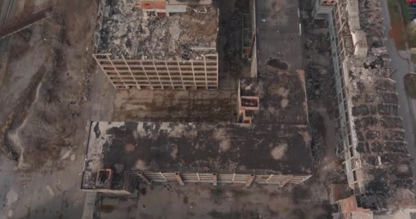 Aerial View Dilapidated Packard Automotive Plant Detroit Michigan Video Filmed — Stock video