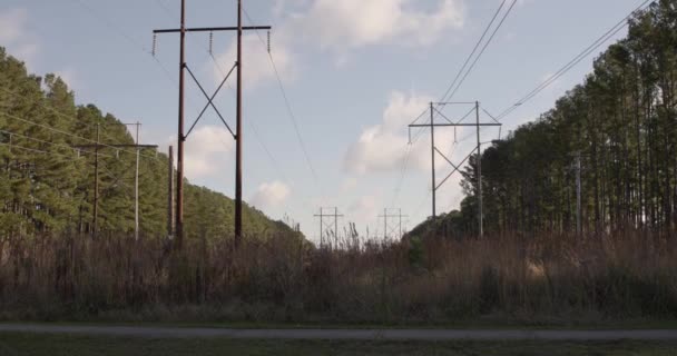 Timelapse High Power Lines — Stockvideo