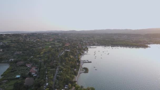 Salo Italian Town Aerial Panorama Tourist Resort Lake Garda Famous — Video Stock