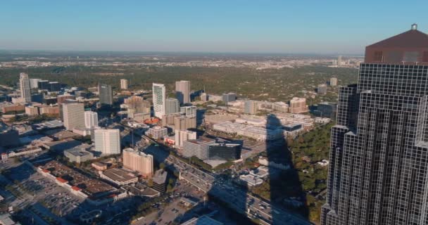 Aerial Shot Williams Tower Galleria Mall Area Houston Texas — Video