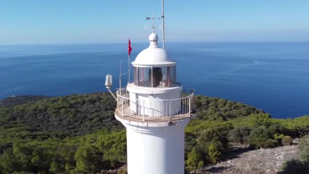 Gelidonya Lighthouse Mediterranean Sea Famous Lighthouse Lycian Way Karaoz Antalya — ストック動画