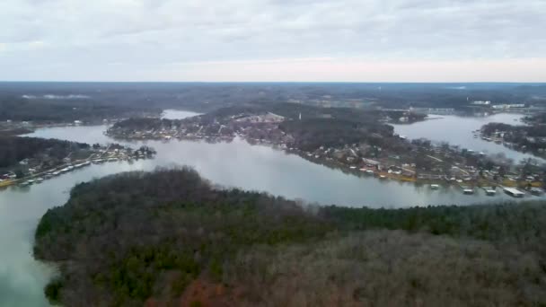 Beautiful Aerial Panning View Lake Ozarks Reservoir — Stock videók