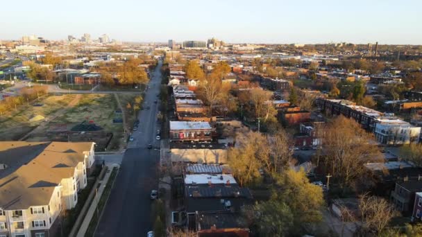 Urban Streets Buildings City Louis Missouri Aerial — Wideo stockowe