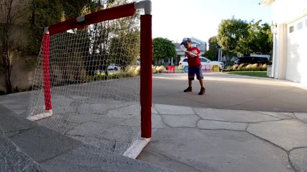 Street Hockey Shot Slow Motion Slo — Wideo stockowe