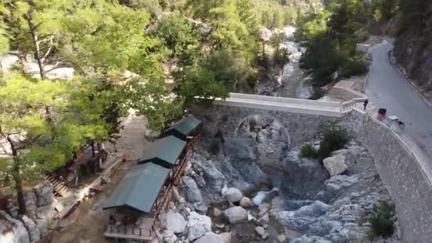 Famous Roman Bridge Lycian Way Top View Road Old Bridge — Video