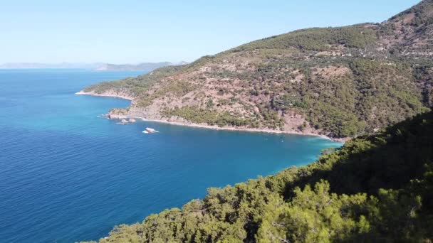 Beautiful Turquoise Sea Mediterranean Famous Coast Lycian Way — Stok video