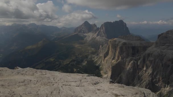Aerial View Dolomites Val Gardena Italy Astonishing Panorama High Mountain — Wideo stockowe