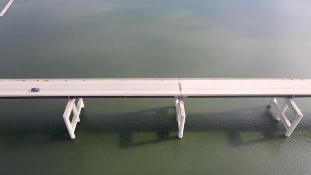 Cars Traveling Road Trip Bridge Ozarks Missouri Aerial — Stock Video