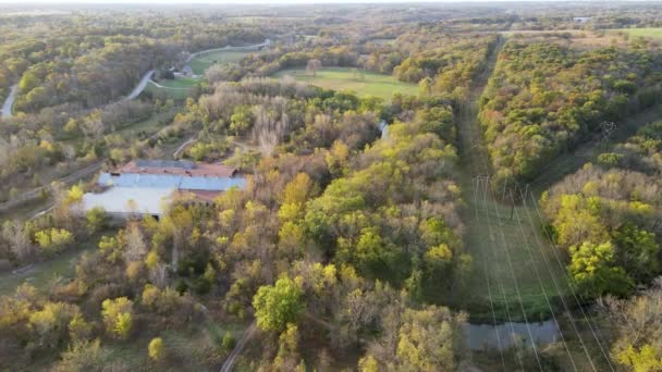 Green Foliage Landscape Midwest United States Aerial — Stockvideo