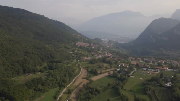 Aerial View Tenno Trentino Italy City Overview — Video