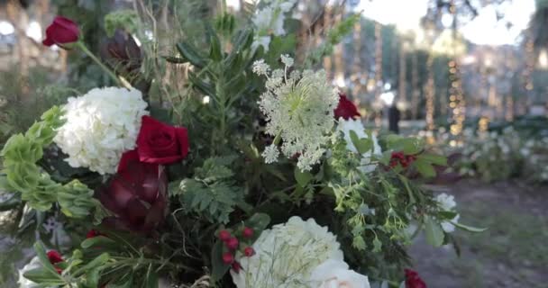 Christmas Wedding Theme Flower Arrangement — 图库视频影像