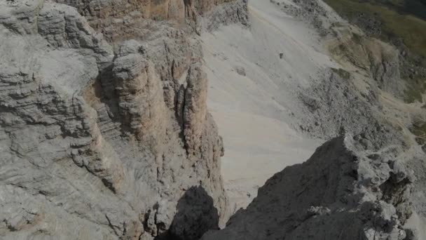 Barren Eroded High Mountain Top Hostile Highland Aerial View Italian — Stockvideo