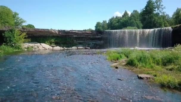 Aerial Jgala Waterfall Estonia — Stok video