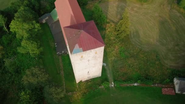 Aerial Ancient Christian Church Estonia Saaremaa — 비디오