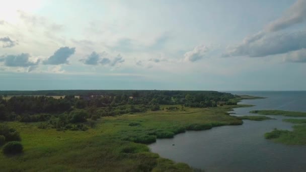 Drone Shot Coast Estonian Island Saaremaa — Stockvideo