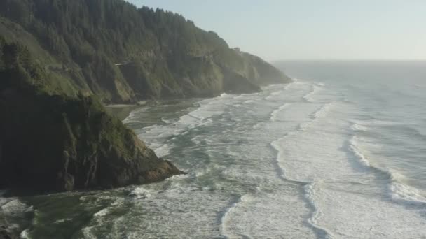 Wild Oregon Coastline Rocky Cliffs Ocean Waves — Wideo stockowe