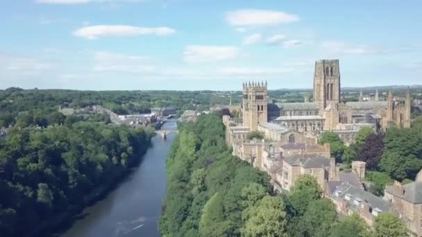 Aerial View Durham Cathedral North East England — Stok Video