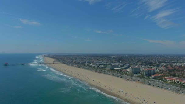 Flying Huntington Beach View Ocean Pch — 비디오