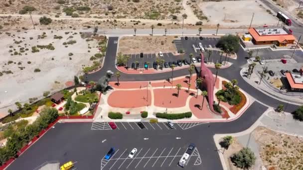 Cabazon Dinosaurs Drone Overview Shot — Stock Video