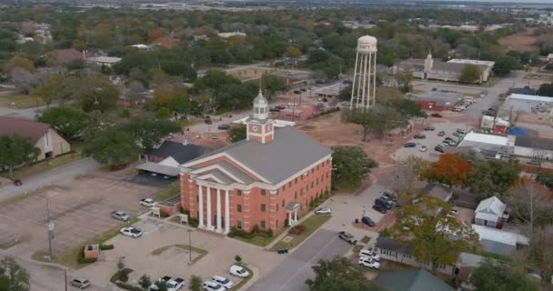 Aerial View Downtown Katy Texas Establishing Shot View Katy City — Wideo stockowe