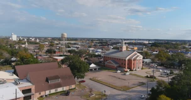 Aerial View Downtown Katy Texas Establishing Shot View Katy City — Wideo stockowe