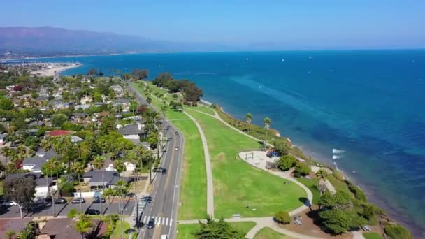 Flying Highway Beautiful View Beach Santa Barbara California — Video