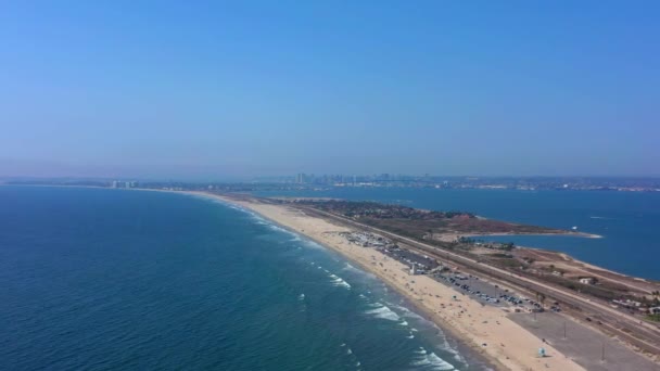 Side Panning Shot Coronado Beach San Diego California Clear Blue — Wideo stockowe